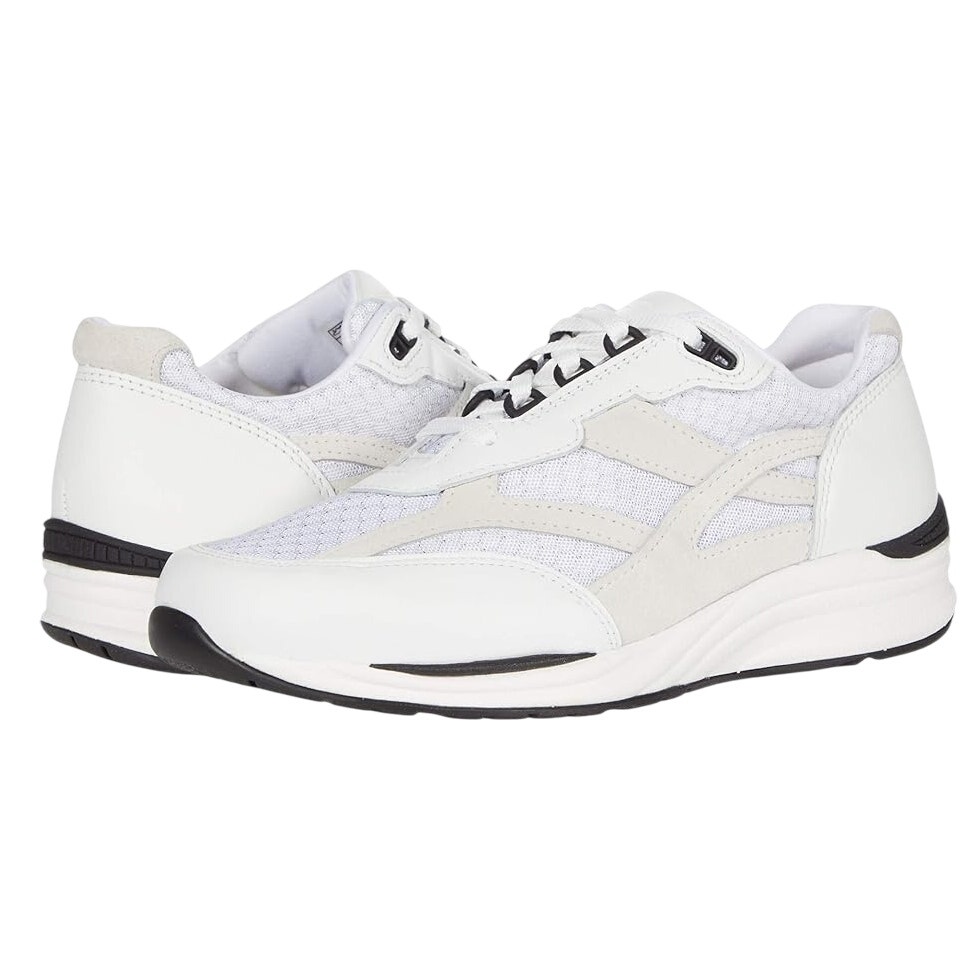 Sas Mens Journey Mesh Walking Sneakers Us 14.5 Wide Eu 47.5 White Suede Nwob